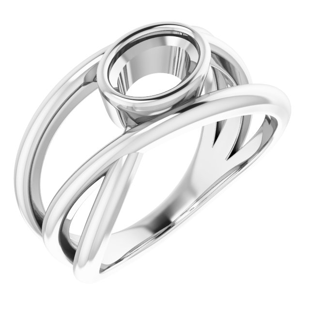 Bezel-Set Criss-Cross Ring
