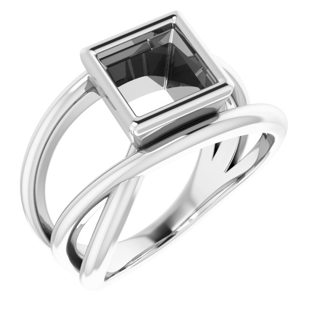Bezel-Set Criss-Cross Ring