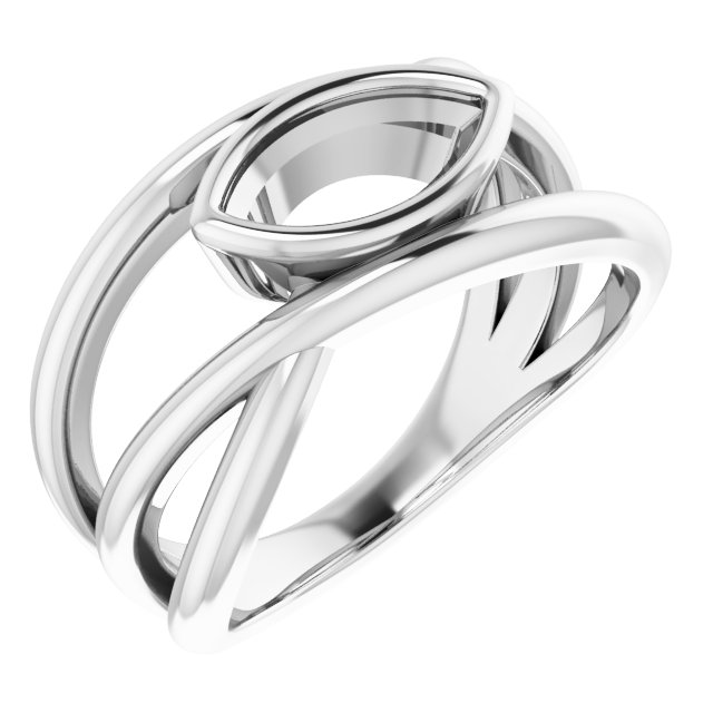 Bezel-Set Criss-Cross Ring