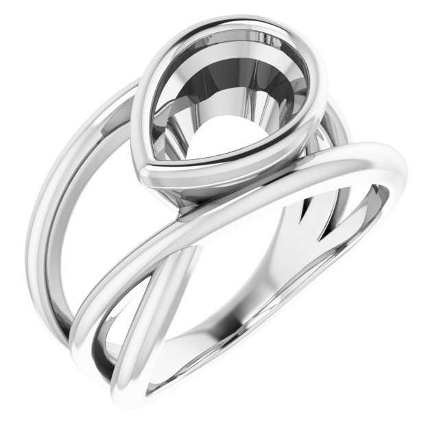 Bezel-Set Criss-Cross Ring