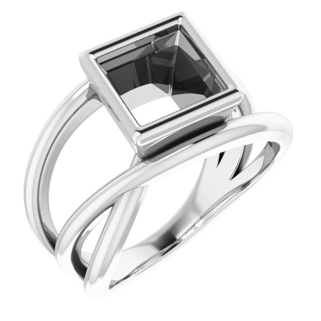 Bezel-Set Criss-Cross Ring