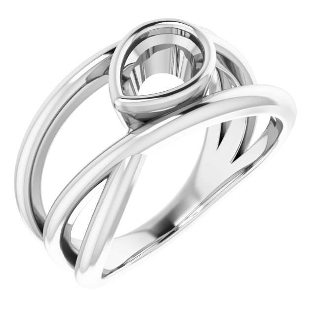 Bezel-Set Criss-Cross Ring