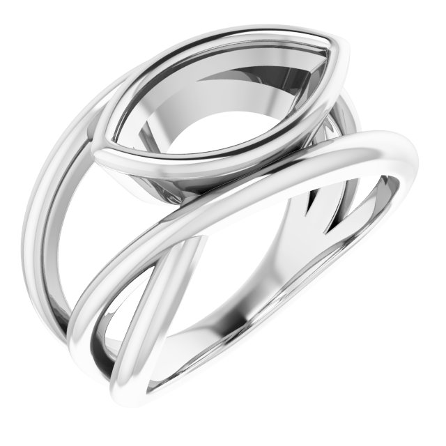 Bezel-Set Criss-Cross Ring