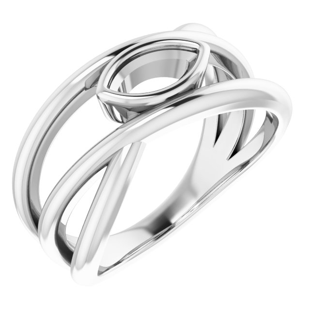 Bezel-Set Criss-Cross Ring