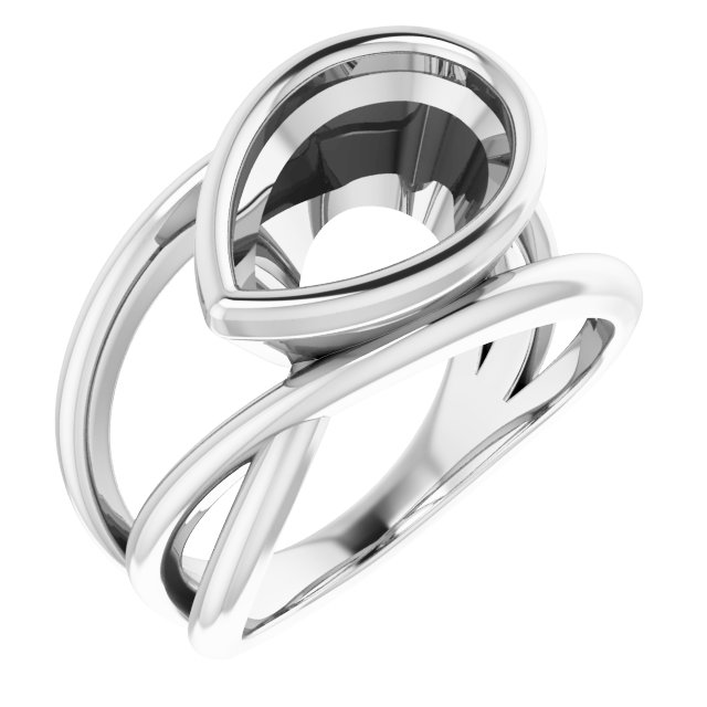 Bezel-Set Criss-Cross Ring