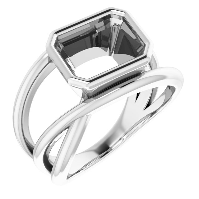 Bezel-Set Criss-Cross Ring