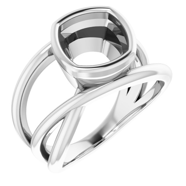 Bezel-Set Criss-Cross Ring