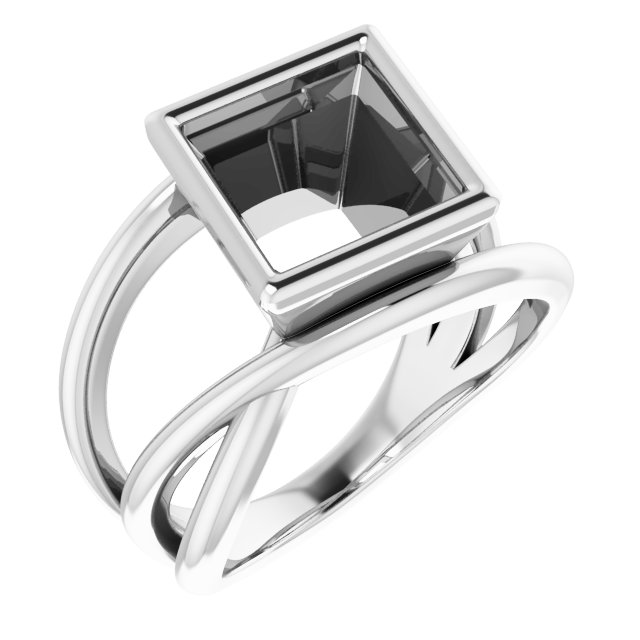 Bezel-Set Criss-Cross Ring