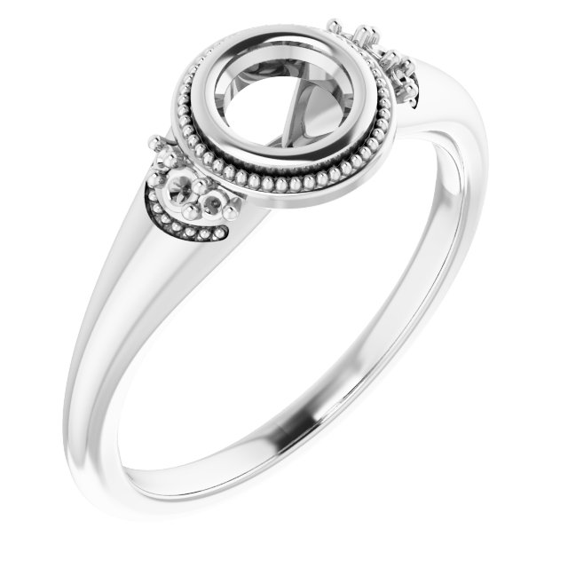 Bezel-Set Accented Engagement Ring