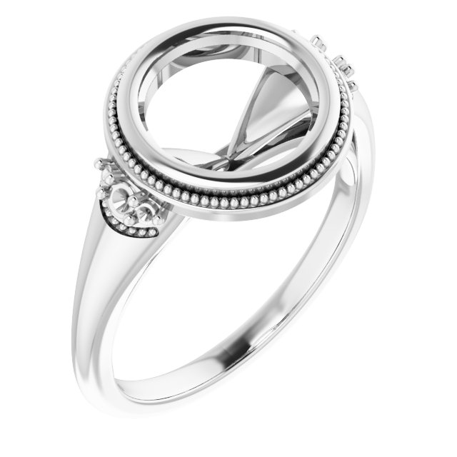Bezel-Set Accented Engagement Ring