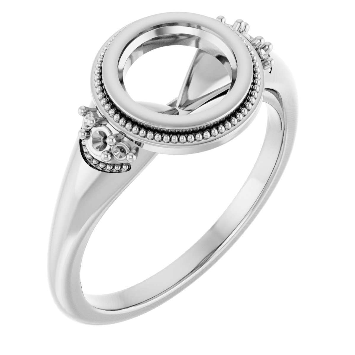 Bezel-Set Accented Engagement Ring
