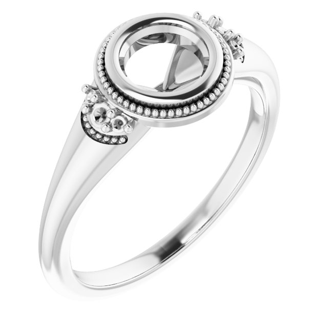 Bezel-Set Accented Engagement Ring