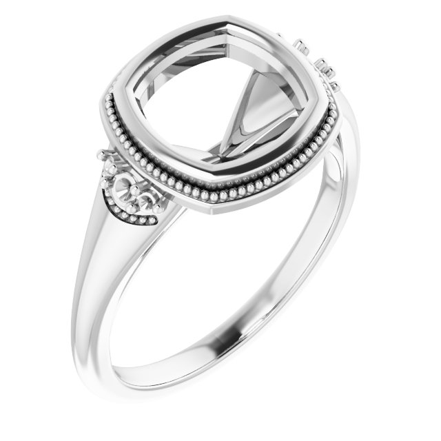 Bezel-Set Accented Engagement Ring