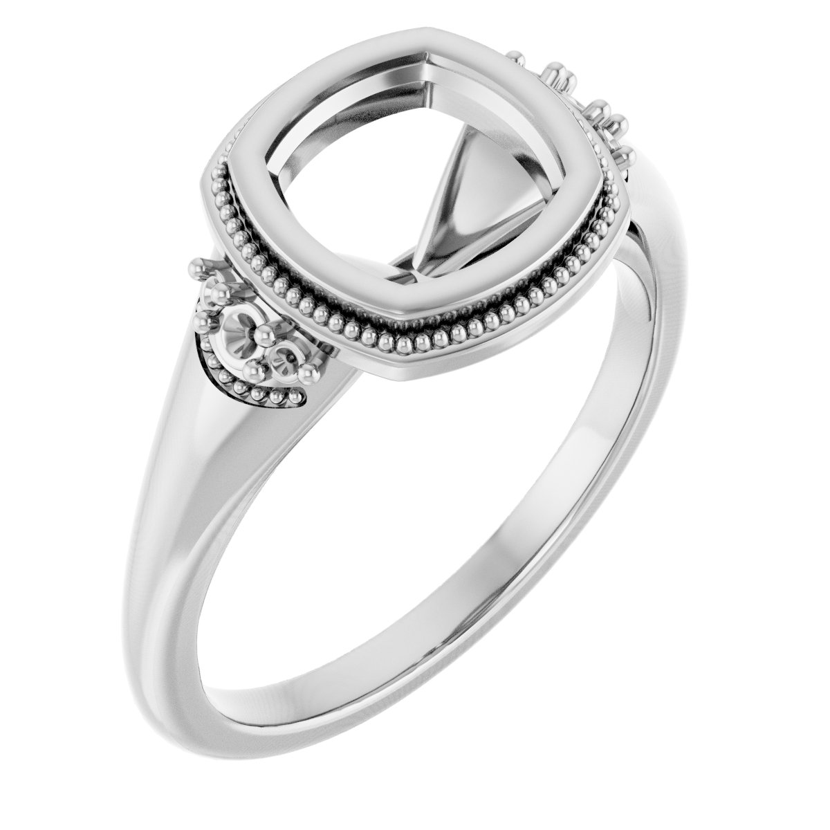 Bezel-Set Accented Engagement Ring