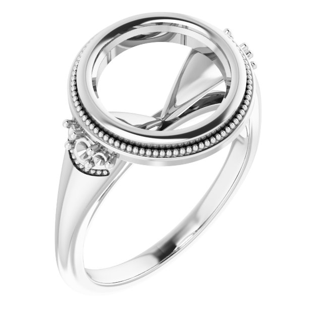 Bezel-Set Accented Engagement Ring