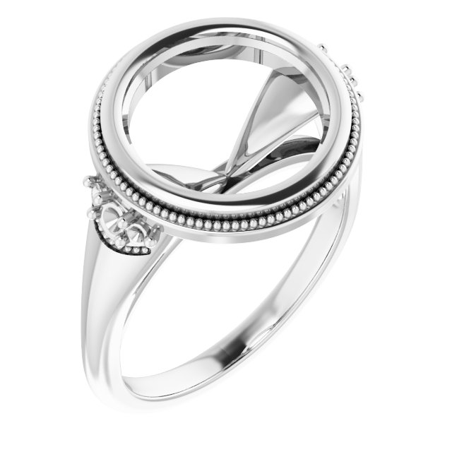 Bezel-Set Accented Engagement Ring