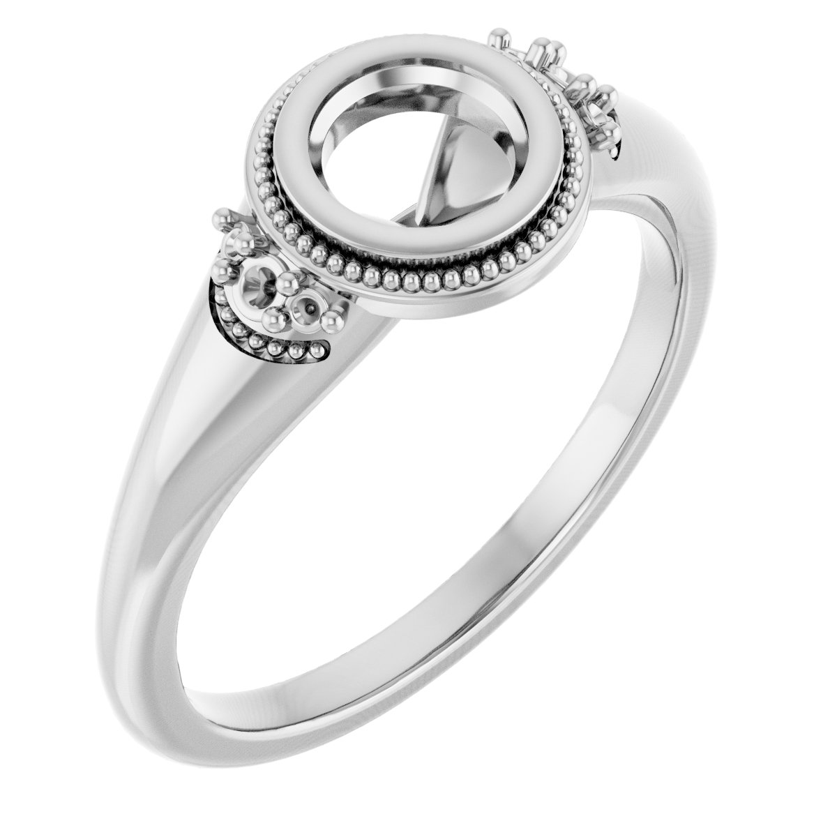 Bezel-Set Accented Engagement Ring