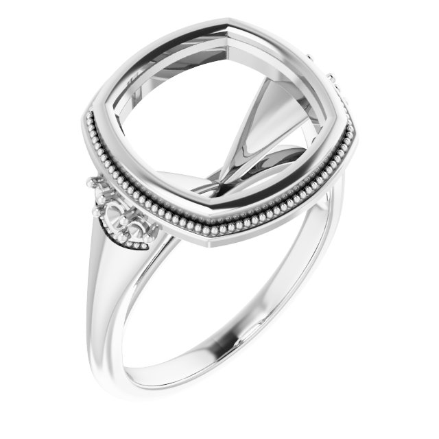 Bezel-Set Accented Engagement Ring