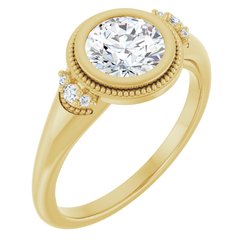 Bezel Set Accented Engagement Ring
