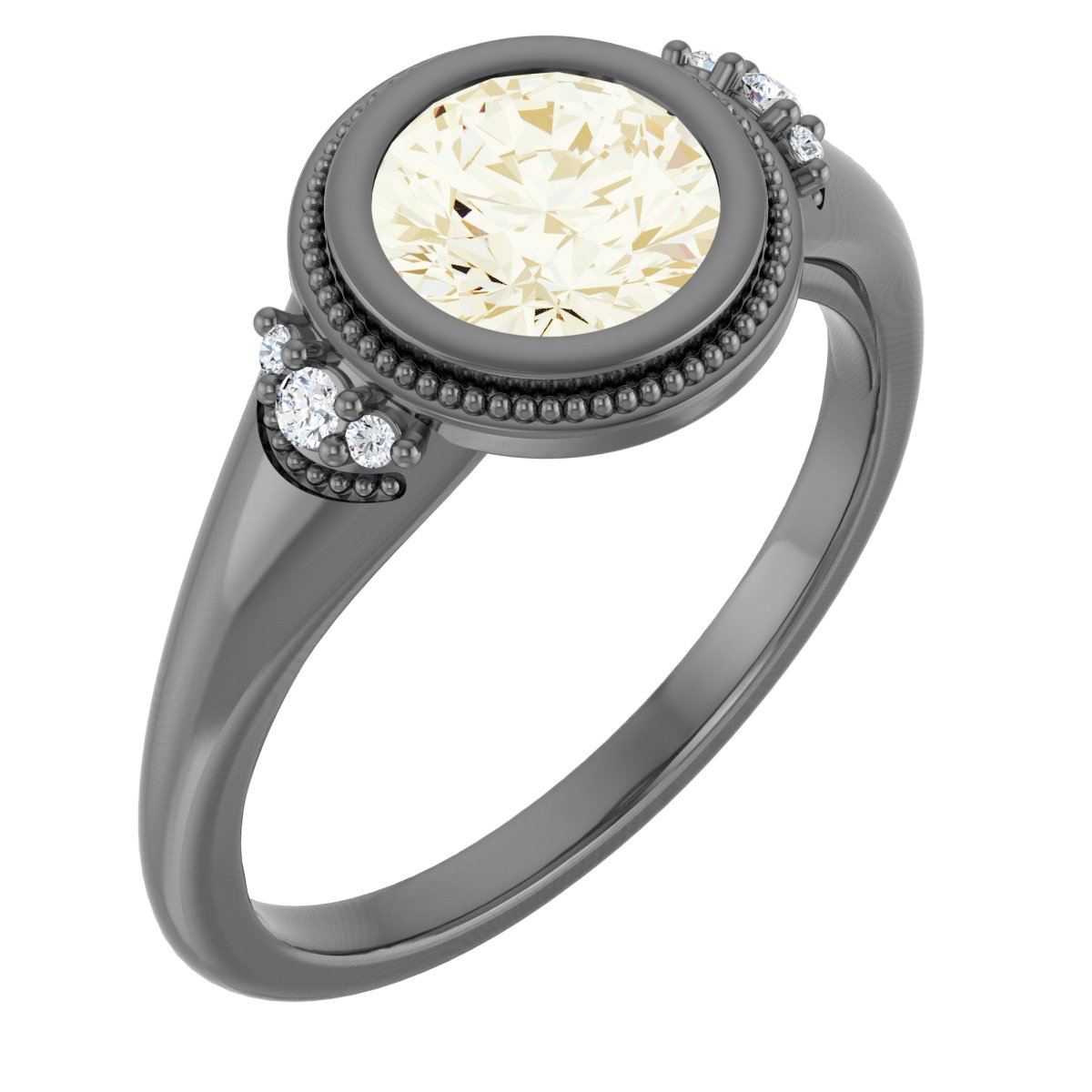 Bezel Set Accented Engagement Ring