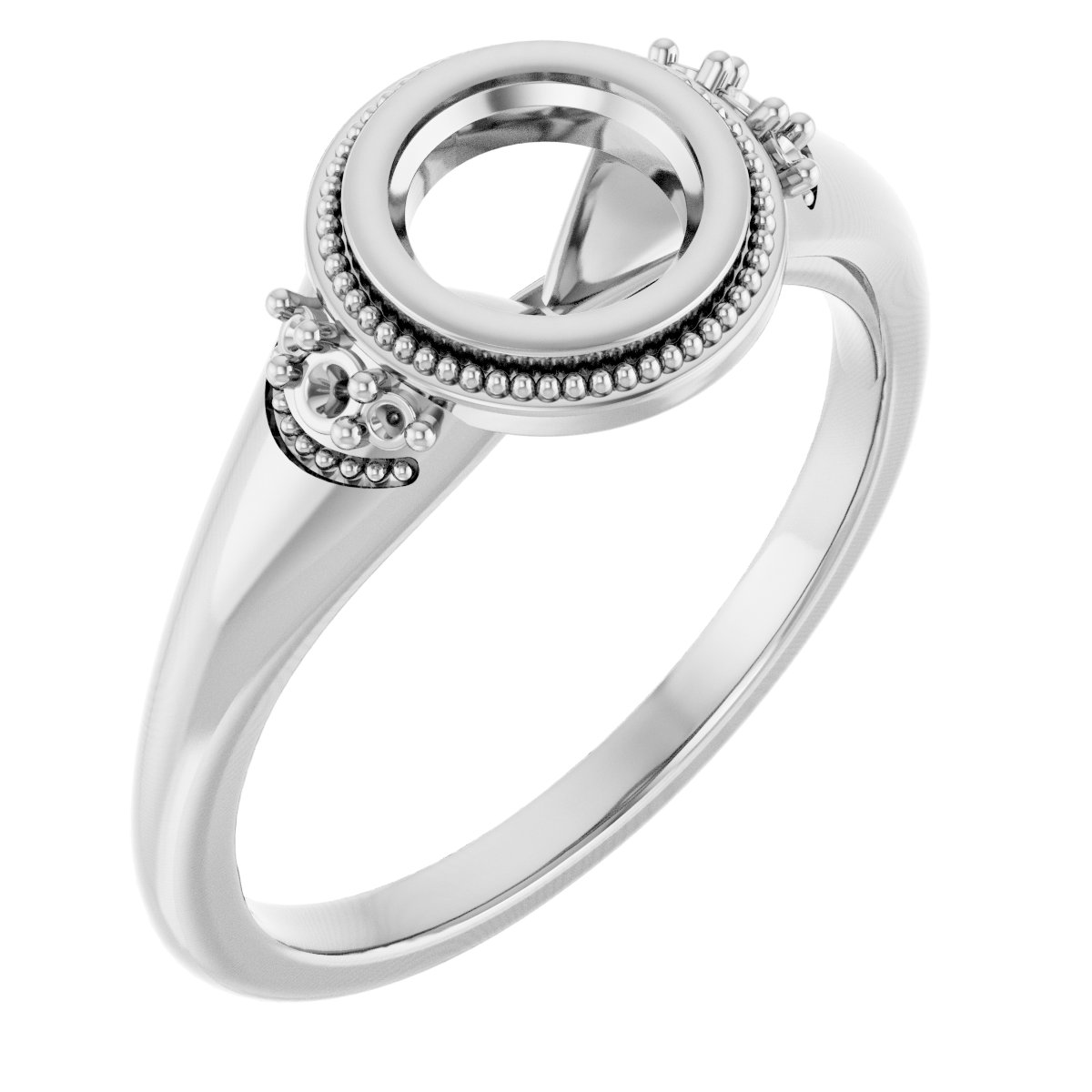 Bezel-Set Accented Engagement Ring