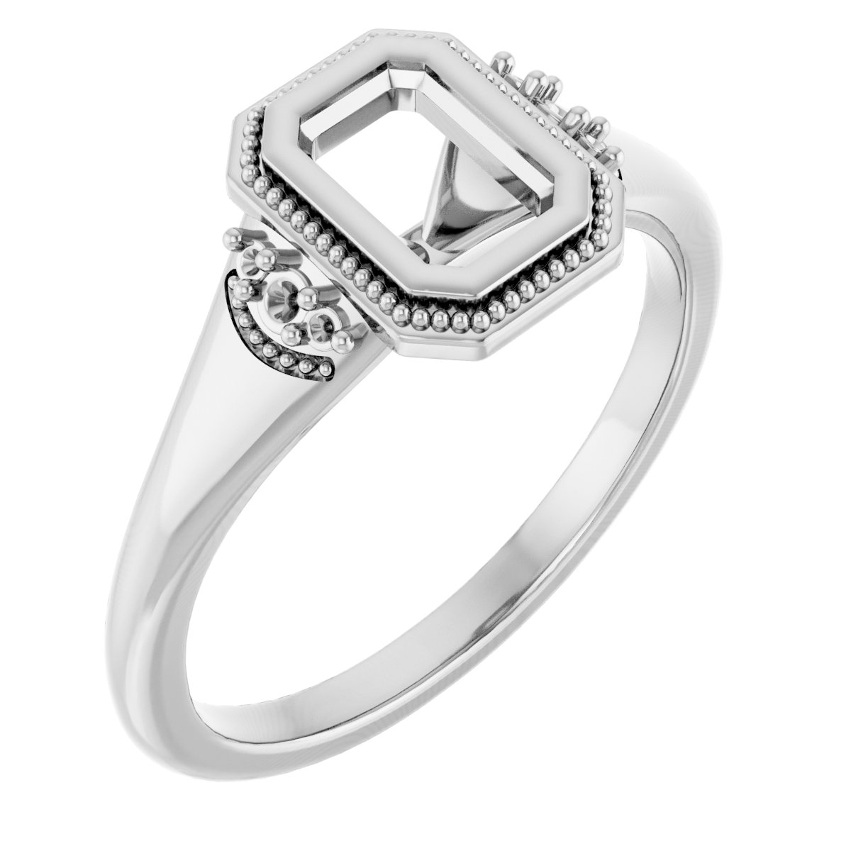 Bezel-Set Accented Engagement Ring