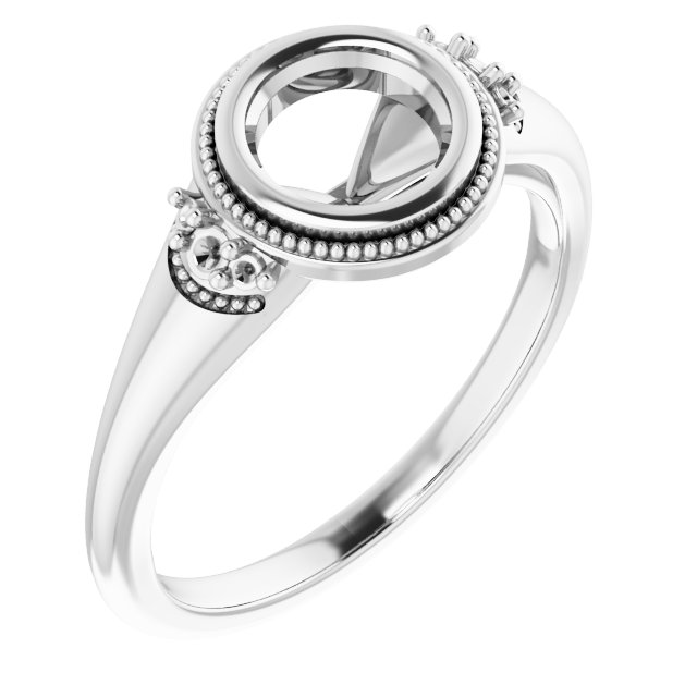 Bezel-Set Accented Engagement Ring