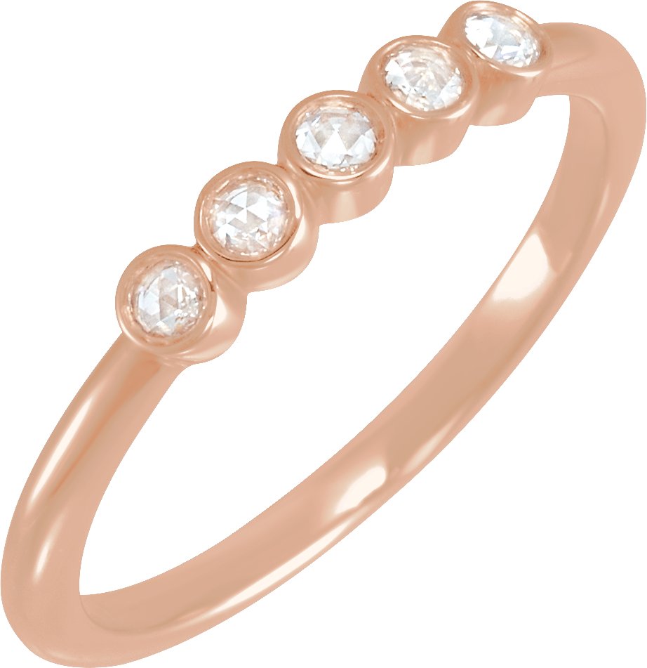 14K Rose 1/8 CTW Rose-Cut Natural Diamond Stackable Ring