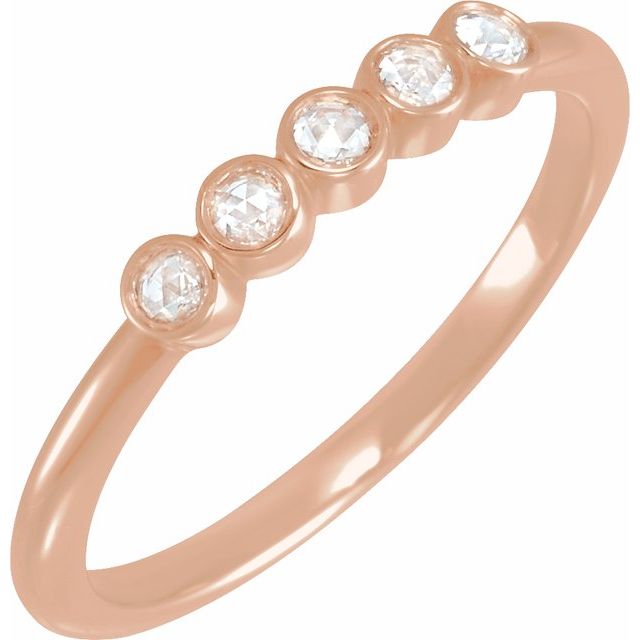 14K Rose 1/8 CTW Rose-Cut Natural Diamond Stackable Ring