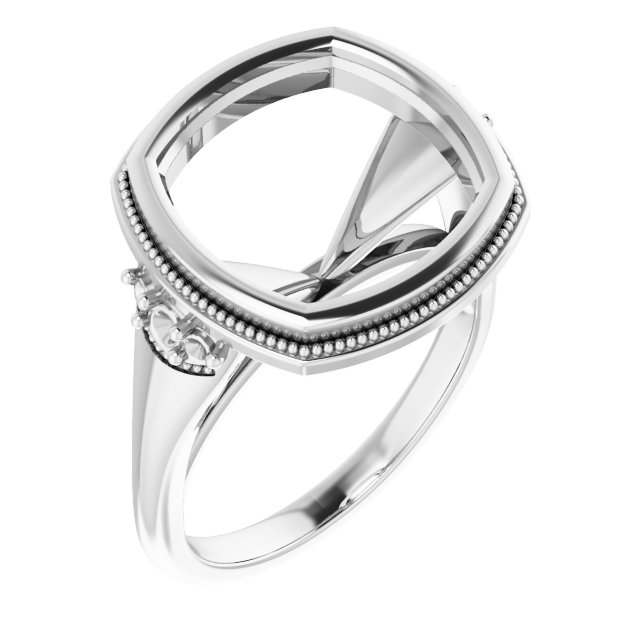 Bezel-Set Accented Engagement Ring