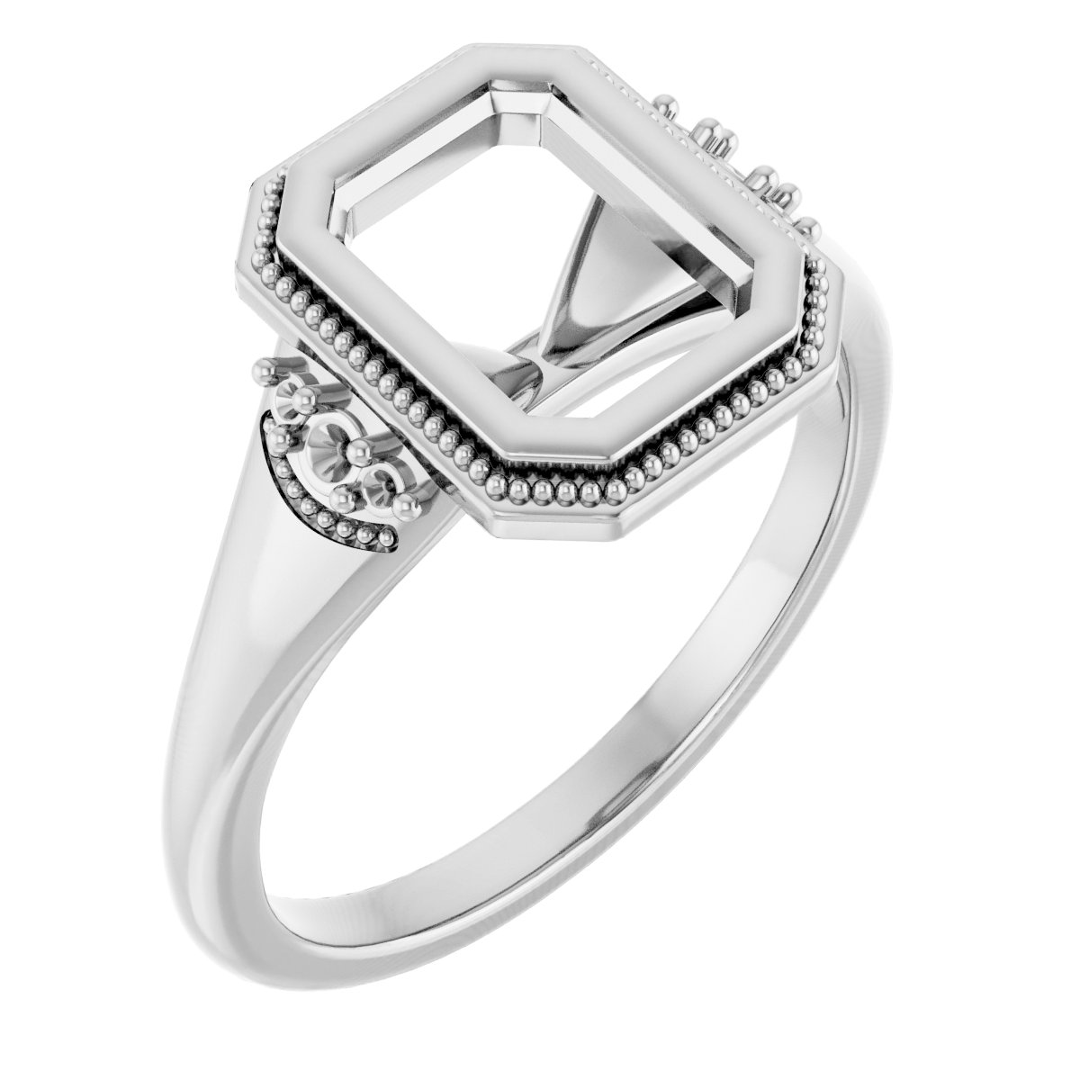 Bezel-Set Accented Engagement Ring