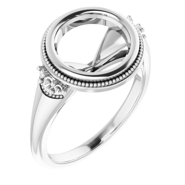 Bezel-Set Accented Engagement Ring