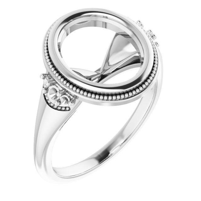 Bezel-Set Accented Engagement Ring