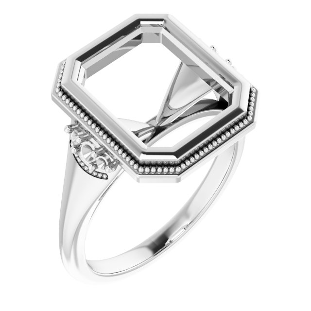 Bezel-Set Accented Engagement Ring