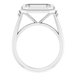 Bezel-Set Accented Engagement Ring