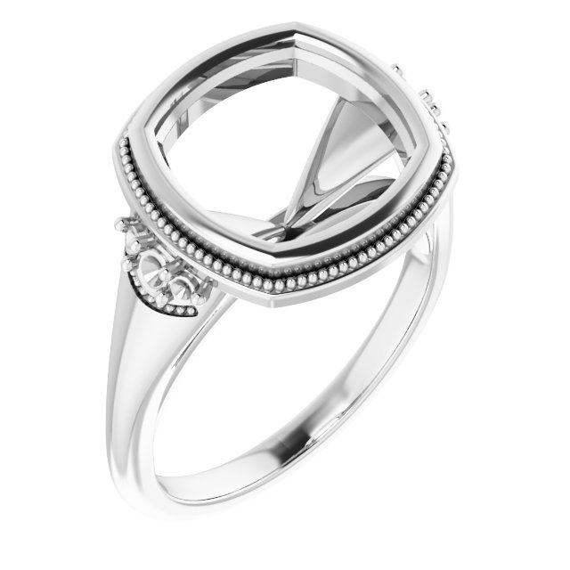Bezel-Set Accented Engagement Ring
