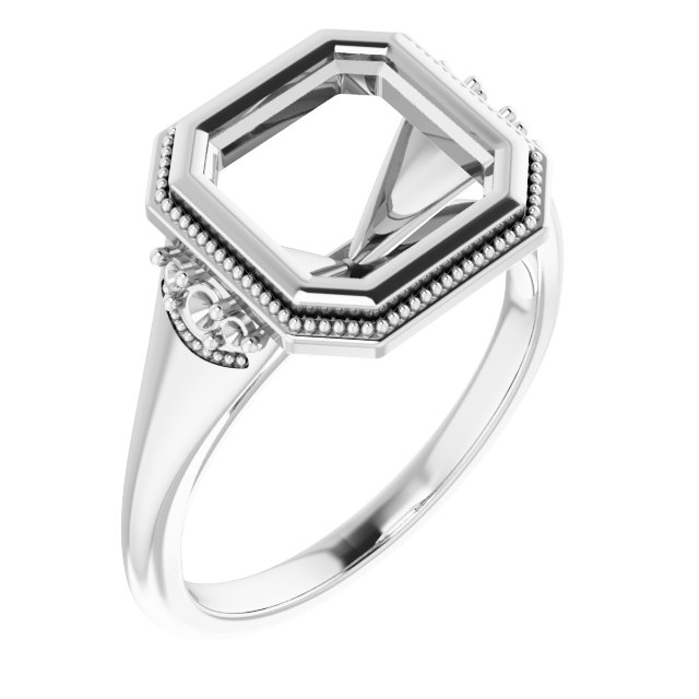 Bezel-Set Accented Engagement Ring