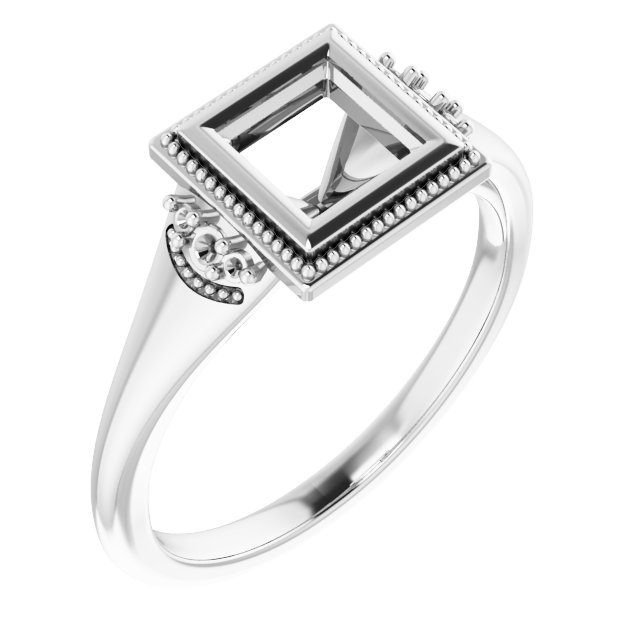 Bezel-Set Accented Engagement Ring