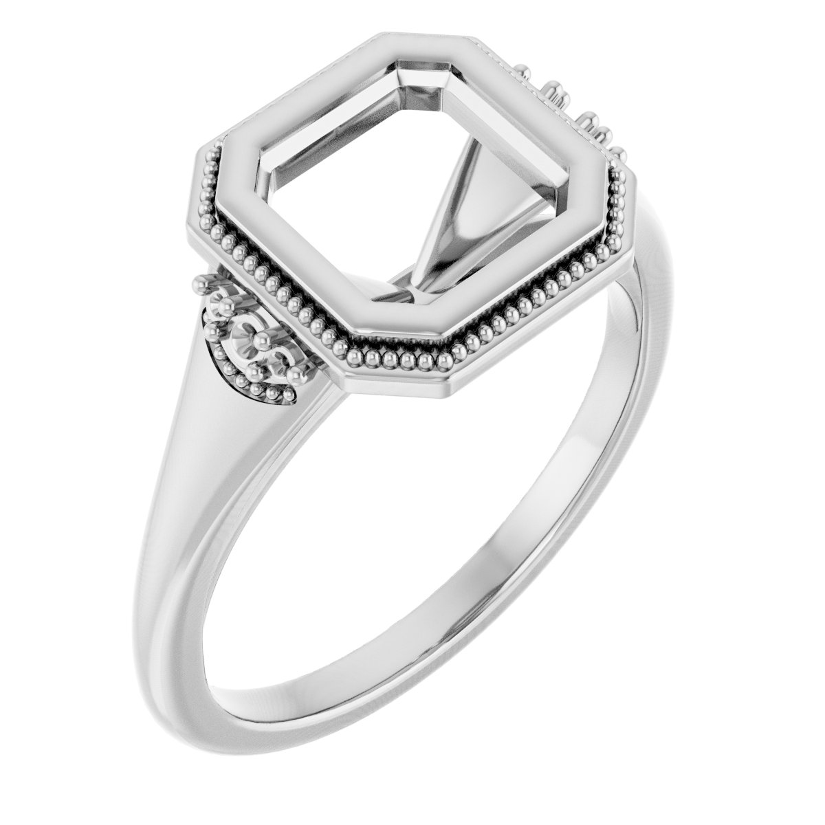 Bezel-Set Accented Engagement Ring