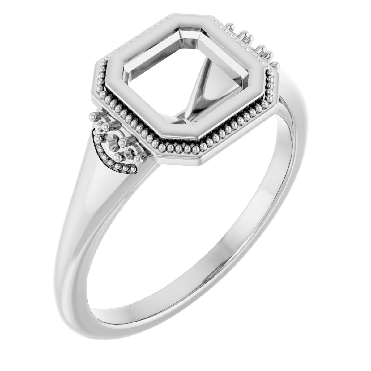 Bezel-Set Accented Engagement Ring