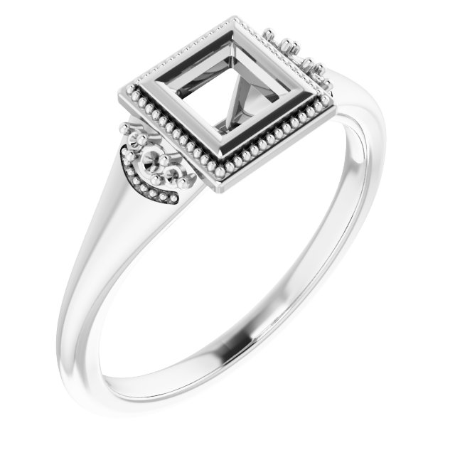 Bezel-Set Accented Engagement Ring