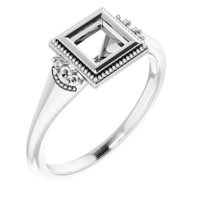 Bezel-Set Accented Engagement Ring