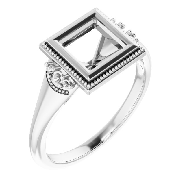 Bezel-Set Accented Engagement Ring