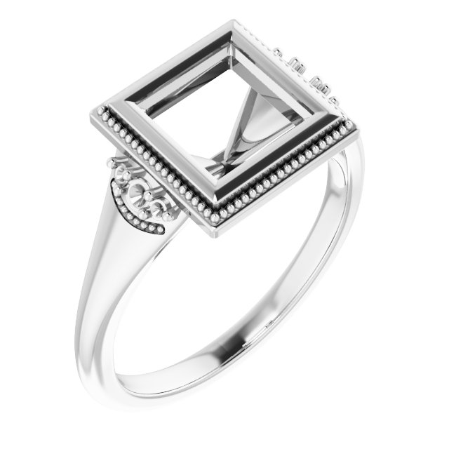Bezel-Set Accented Engagement Ring