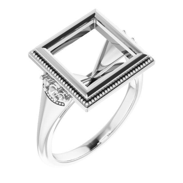 Bezel-Set Accented Engagement Ring