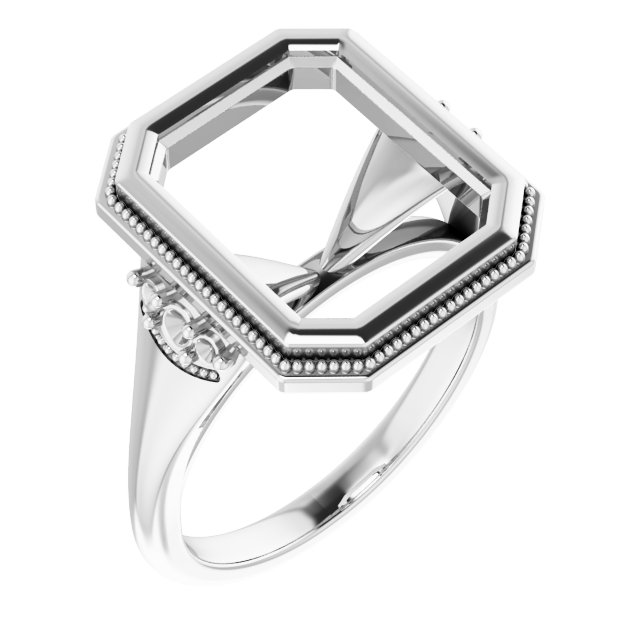 Bezel-Set Accented Engagement Ring