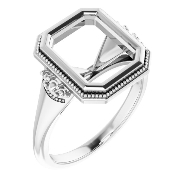 Bezel-Set Accented Engagement Ring