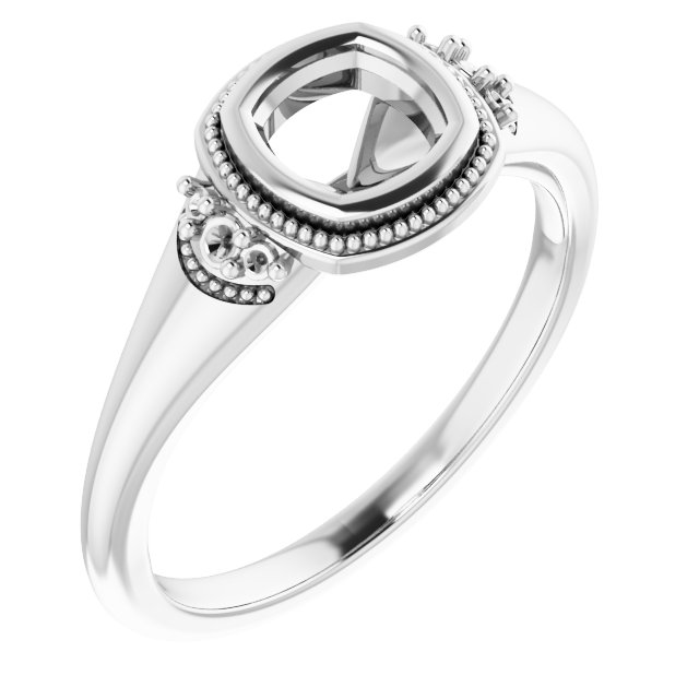 Bezel-Set Accented Engagement Ring