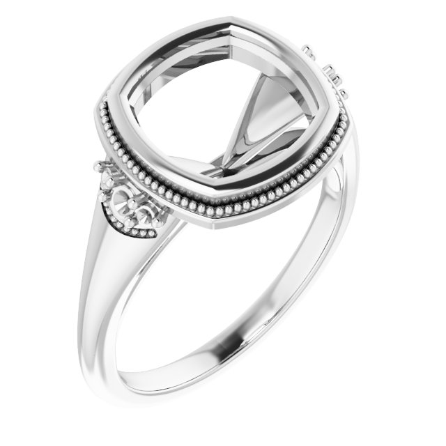 Bezel-Set Accented Engagement Ring