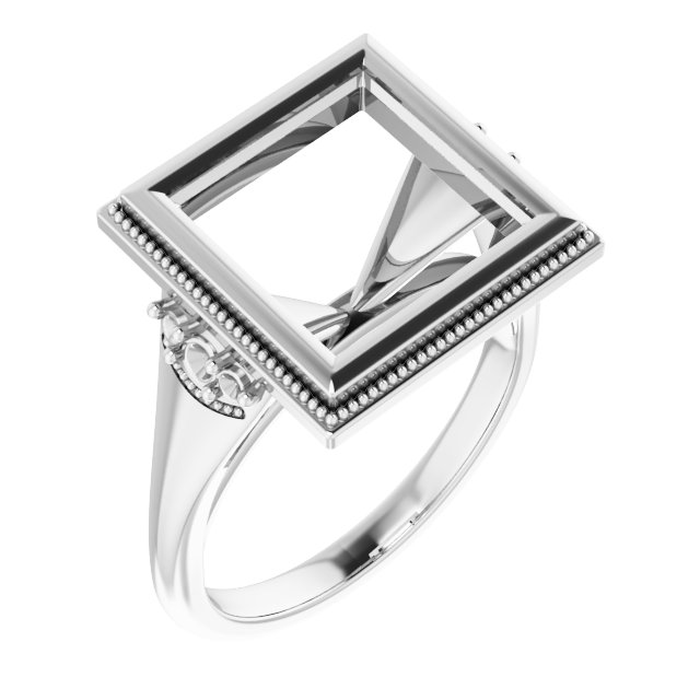 Bezel-Set Accented Engagement Ring